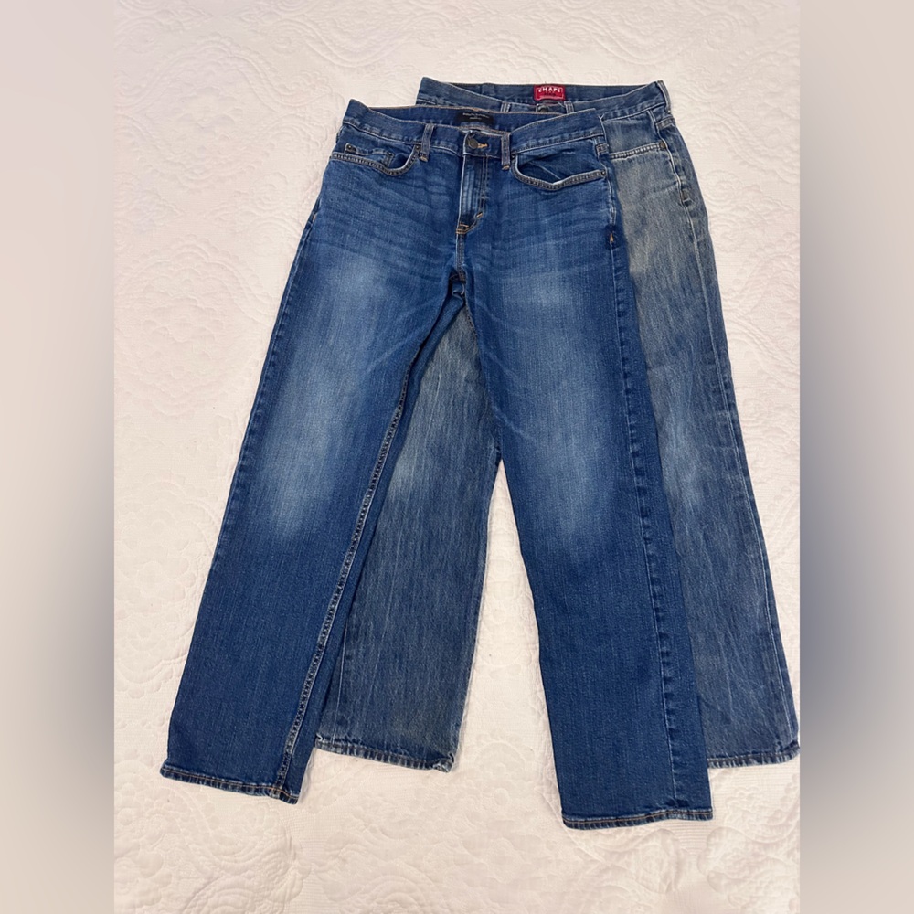 Two pairs of jeans! Banana Republic and Chaps!